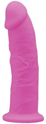 Розовый, светящийся в темноте фаллоимитатор Model 2 - 15,4 см.