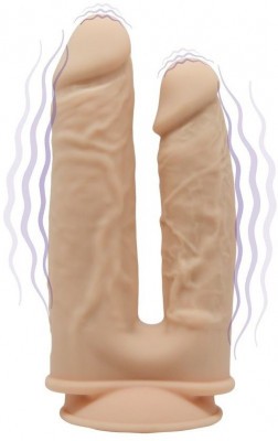 Телесный анально-вагинальный вибратор Model 1 - 19,5 см.