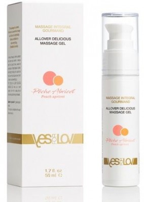 Универсальный массажный гель-смазка Allover Delicious Massage Gel с ароматом персика и абрикоса - 50 мл.
