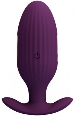 Фиолетовая анальная вибропробка с электростимуляцией Jefferson - 9,2 см.