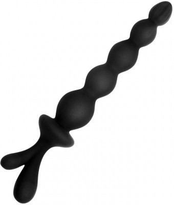 Черная анальная цепочка в форме ёлочки