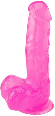 Розовый реалистичный фаллоимитатор - 18 см.