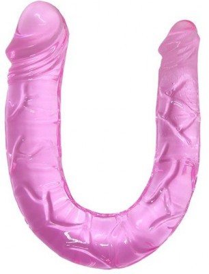 Двухголовый розовый фаллоимитатор - 29,8 см.