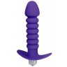 Фиолетовая анальная вибровтулка-елочка с ограничителем - 11,5 см.