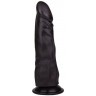 Чёрный фаллоимитатор на присоске - 17,5 см.