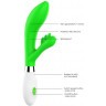 Зеленый вибратор-кролик Agave - 23 см.