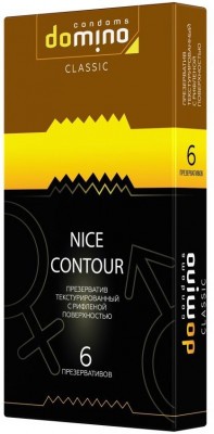Презервативы с рёбрышками DOMINO Classic Nice Contour - 6 шт.