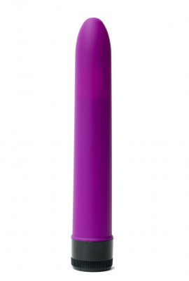 Фиолетовый гладкий вибратор с силиконовым напылением - 17,5 см.