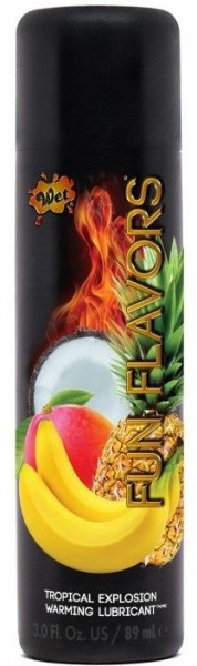 Разогревающий лубрикант Fun Flavors 4-in-1 Tropical Explosion с ароматом тропических фруктов - 89 мл.