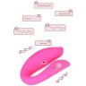 Розовый вибратор для пар «Оки-Чпоки» с вакуумно-волновой стимуляцией клитора