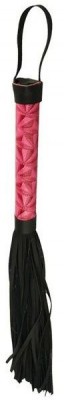 Аккуратная плетка с розовой рукоятью Passionate Flogger - 39 см.