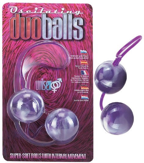 Фиолетово-белые вагинальные шарики со смещенным центром тяжести