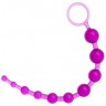 Фиолетовая анальная цепочка с кольцом - 30 см.