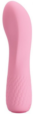 Нежно-розовый мини-вибратор Alice - 11,9 см.