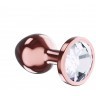 Пробка цвета розового золота с прозрачным кристаллом Diamond Moonstone Shine S - 7,2 см.