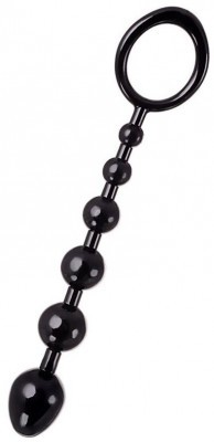 Анальная цепочка черного цвета A-toys - 19,8 см.