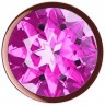 Пробка цвета розового золота с лиловым кристаллом Diamond Quartz Shine L - 8,3 см.