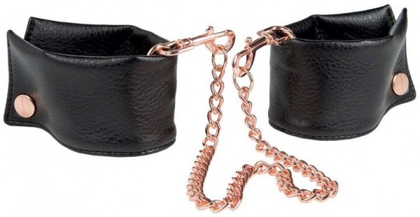 Черные мягкие наручники Entice French Cuffs с цепью