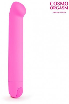 Розовый вибромассажер с утолщенным кончиком - 13 см.