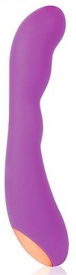 Фиолетовый силиконовый вибромассажер - 22,2 см.