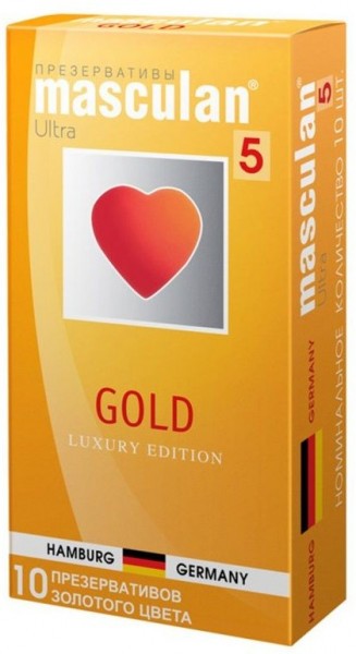 Презервативы Masculan Gold с ароматом ванили - 10 шт.