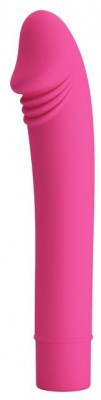 Розовый вибромассажер с выделенной головкой Pixie - 15,4 см.