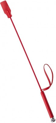 Красный стек с кожаной ручкой - 70 см.