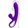 Фиолетовый вибратор Jersey с вакуумной стимуляцией - 21,8 см.