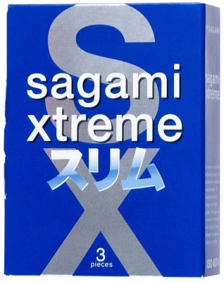 Розовые презервативы Sagami Xtreme Feel Fit 3D - 3 шт.