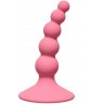 Розовая анальная пробка Ribbed Plug Pink - 10,5 см.