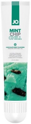 Стимулирующий клиторальный гель со вкусом мятного шоколада JO Mint Chip Chill - 10 мл.