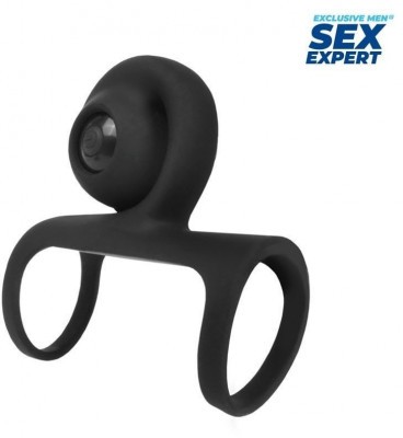 Черная вибронасадка на пенис Sex Expert