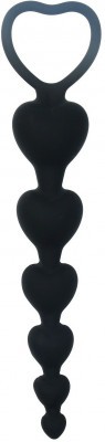 Черная анальная цепочка-елочка «Оки- Чпоки» - 18,5 см.