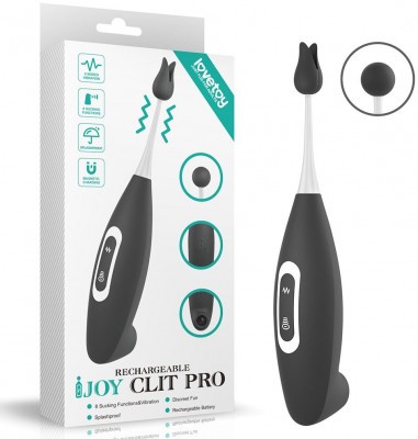 Черный вибратор для точечной стимуляции IJOY Rechargeable Clit Pro Vibrator - 19 см.