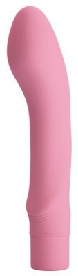 Нежно-розовый вибромассажер Ira с увеличенной загнутой головкой - 15 см.