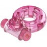 Розовое эрекционное виброкольцо Pink Bear