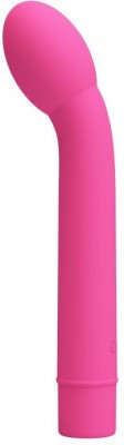 Розовый вибратор с увеличенной головкой Logan - 16,6 см.