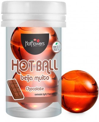 Лубрикант на масляной основе Hot Ball Beija Muito с ароматом шоколада (2 шарика по 3 гр.)