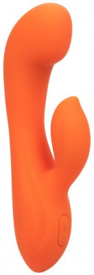 Оранжевый вибромассажер Stella Liquid Silicone Dual “G” - 17,75 см.