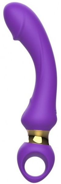 Фиолетовый изогнутый вибромассажер Moon Vibrator - 21,1 см.