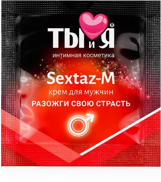 Возбуждающий крем Sextaz-M для мужчин в одноразовой упаковке - 1,5 гр.