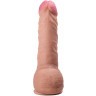 Реалистичный фаллоимитатор с розовой головкой - 21 см.