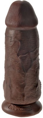 Коричневый фаллоимитатор на присоске Chubby - 22,9 см.