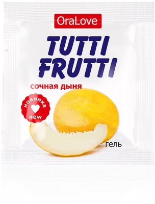Саше гель-смазки Tutti-frutti со вкусом сочной дыни - 4 гр.