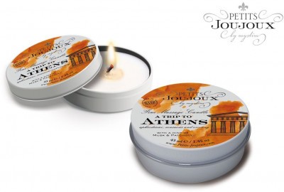 Массажная свеча Petits Joujoux Athens с ароматом муската и пачули - 33 гр.