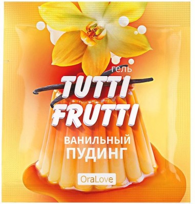 Саше гель-смазки Tutti-frutti со вкусом ванильного пудинга - 4 гр.