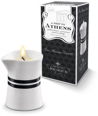 Массажное масло в виде малой свечи Petits Joujoux Athens с ароматом муската и пачули