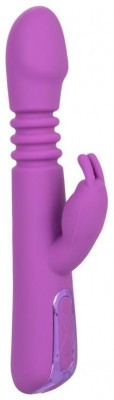 Фиолетовый вибратор-кролик Elite Thrusting Rabbit с возвратно-поступательными движениями - 23,5 см.