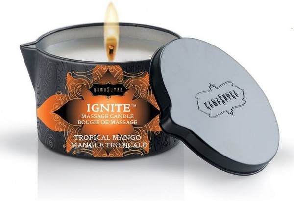 Массажная свеча Ignite Tropical Mango с ароматом манго - 170 гр.