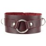 Бордовый широкий ошейник с кольцом Maroon Collar